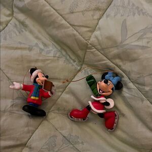 Disney Mickey and Minnie Mouse Holiday Ornaments - Red and Blue